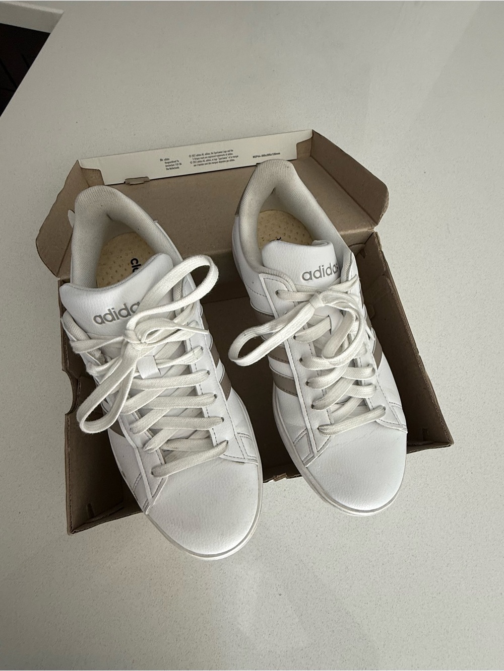 adidas Women’s White Low-Top Leather Sneakers